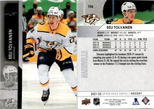 Eeli Tolvanen 2021 Upper Deck Hockey Card 106  Nashville Predators