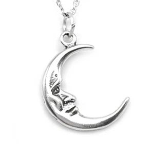 Man in the Moon Necklace - 925 Sterling Silver-#1181 - Picture 1 of 4