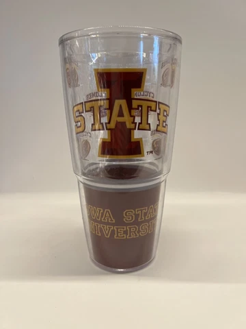 Iowa State University Cyclones 24 oz Plastic Tumbler with lid Cover