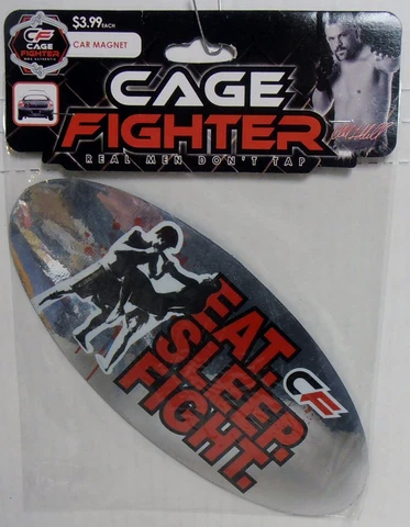 MMA Authentic Cage Fighter Car Fridge Magnet, Eat Sleep Fight, BRAND NEW SEALED Cover