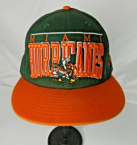 Vintage Miami Hurricanes Hat Cap Snap Back NCAA Football New Era Mens 90s - Picture 1 of 8