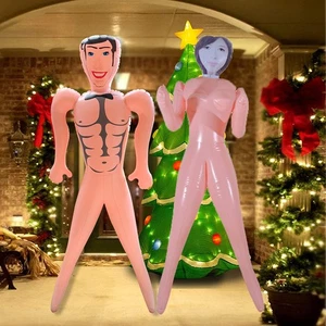 150 cm Soplado Inflable Hombre Mujer Muñeca Ciervo Gallinas Noche Fiesta Navidad Regalo Decoración - Imagen 1 de 13
