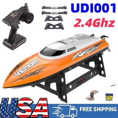 New RC Boat 2.4G High Speed Remote Control Electric Boat Orange Power Venom Gift - Image 1 of 4