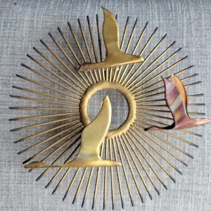 Vintage Mid Century Curtis Jere STIL MCM Vögel Sonnenschliff Wandkunst Skulptur 10" - Bild 1 von 9