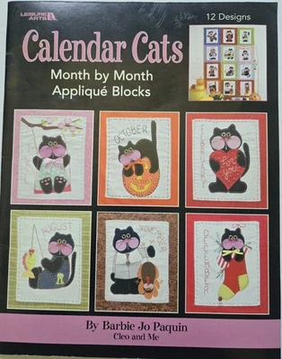 Calendario de artes de ocio gatos apliques bordado edredón bloques 12 patrones Foto 1 de 4