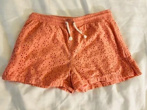 Osh Kosh B’Gosh Girls Apricot Drawstring Eyelet Shorts Size 7 - Picture 1 of 5