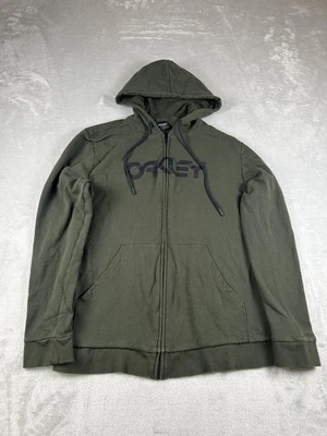 Oakley Hoodie Mens Large Olive Green Full Zip Sweatshirt Logo Regular Fit - Image 1 of 4