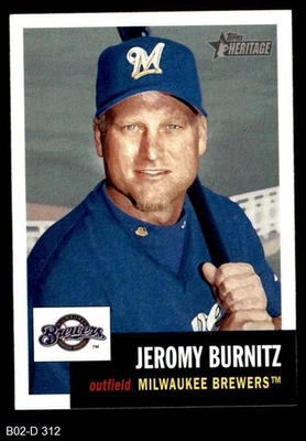 2002 Topps Heritage #312 Jeromy Burnitz Brewers 8 - NM/MT - Image 1 of 2