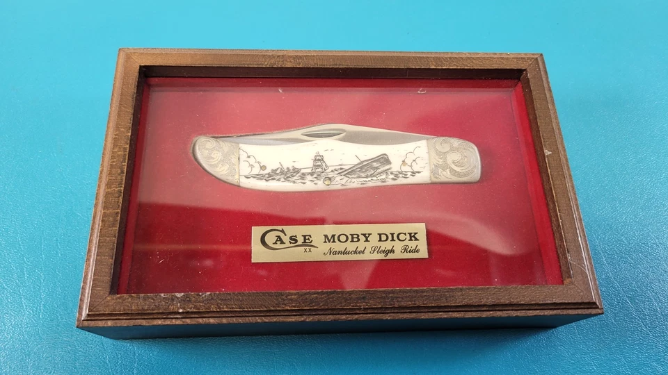 Navaja de bolsillo plegable Case XX Moby Dick Scrimshaw W165 SAB SSP c. 1979 TR593 Foto 1 de 4
