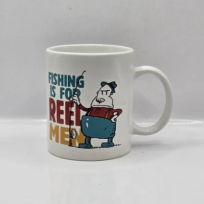 Fishing is for REEL MEN Coffee Mug Beer Cup Fisherman Gift Shoebox Hallmark 10oz - Image 1 of 4
