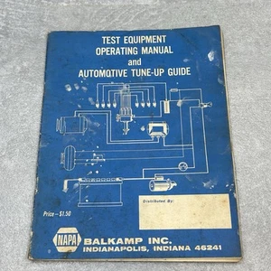Vintage NAPA Test Equipment Operating Manual Automotive Tune-Up Guide Paperback - Picture 1 of 9