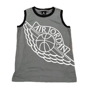 Nike Jordan Jumpman Jungen Muskel T-Shirt Größe L 6x7 weiß Print Tank grau - Bild 1 von 6