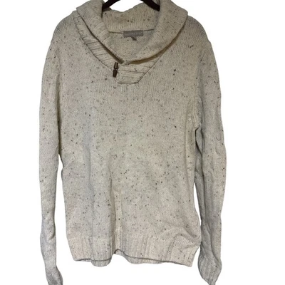 Suéter cuello chal moteado Grayson & Dunn para hombre mezcla de lana parches en el codo L Foto 1 de 4