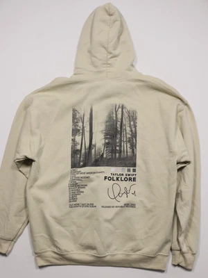 Taylor Swift 2020 álbum folclórico sudadera con capucha bronceado talla L árboles lista de canciones gráfico Foto 1 de 4