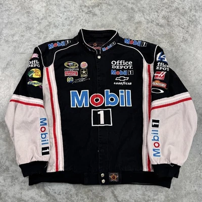 JH Design Mobil 1 Racing Jacket Mens 2XL NASCAR Sponsor Embroidered Coat - Image 1 of 4