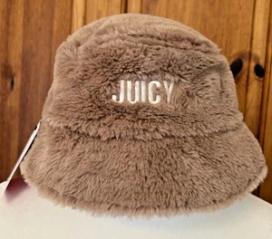 Juicy Couture Fischerhut Kunstfell super weich Logo braun Einheitsgröße Damen neu Hut - Bild 1 von 3
