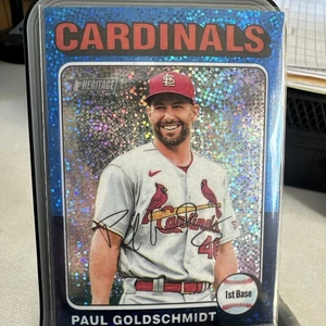 2024 Topps Heritage #490 Paul Goldschmidt Chrome Blue Sparkle Refractor - Bild 1 von 6