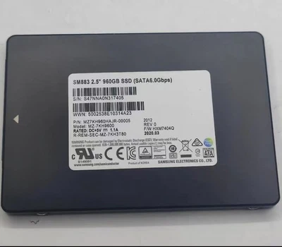 960GB SATA6.0Gbps HXM7404Q Samsung SSD 2.5 SM883 MZ7KH960HAJR-00005 MZ-7KH9600 - Image 1 of 2