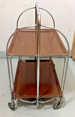 Gerlinol Dinette Serving Tea Trolley Vintage, Folding Trolley Shelf - Image 1 of 4