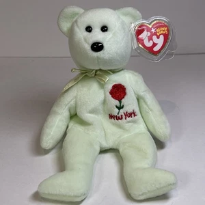 Ty Beanie Baby NEW YORK ROSE the Flower Bear Show Exclusive Plush Toy Stuffed - Picture 1 of 10