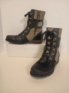 SOREL "Major Carly" Gray/Navy Combat Boot Women's Sz 9.5US/40.5EU NL2157-252 - Picture 1 of 12