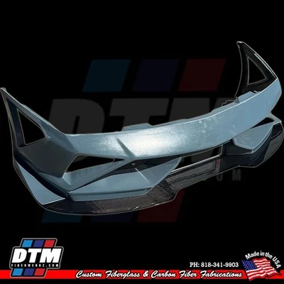 Parachoques delantero de fibra de vidrio estilo Super Trofeo Lamborghini Gallardo 09-14 CF 2x2 Foto 1 de 4