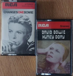2 x DAVID BOWIE UK 1st Issue Cassette Albums HUNKY DORY & CHANGESONEBOWIE ☆RaRe☆ - Picture 1 of 7