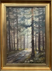 Expressionist Einar Thorbjorn 1911-1985 Lichtdurchfluteter Nadelwald Dänemark - Picture 1 of 15