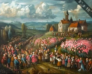  The Tulip Mania in the Netherlands oil painting 8x10 print - Picture 1 of 1