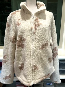 Chaqueta informal súper suave Lucky Brand nueva con etiquetas blanco roto multi cremallera frontal talla mediana - Imagen 1 de 7