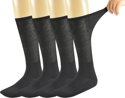 Mens Bamboo Diabetic Over The Calf Socks, 4 Pack Size 10-13* - Image 1 of 4