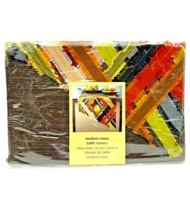 Bright Colorful Table Runner Autumn Fall Colors Modern Russo 14"x72" Pier 1 - Image 1 of 4