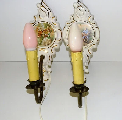 Apliques de pared de porcelana vintage Foto 1 de 4