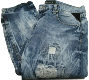 CJ schwarz Herren Größe 36 x 32 schmal Premium blau Denim Jeans abgenutzt RN # 70829 - Bild 1 von 12