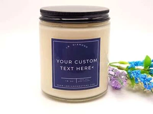 Custom Label Text Natural Soy Wax Candle - Gift for her Engagement Gift- Funny - Picture 1 of 10