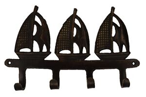 Ship Boat Shape Victorian Style Handmade Brass Towel Cloth Key Wall Hanger Hook