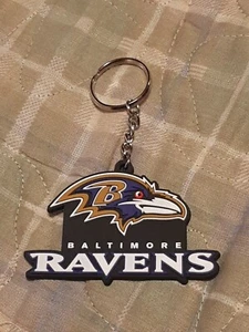 NFL BALTIMORE RAVENS Rubber Keychain Key Chain  - Picture 1 of 5