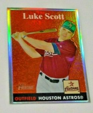 2007 TOPPS HERITAGE - LUKE SCOTT OF ASTROS CHROME REFRACTOR THC36 017/558