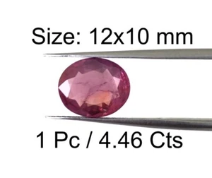 4.46Ct Certified Luster Ruby Oval Size 12x10mm Cut Faceted Stone For Jewelry5251 - Picture 1 of 5