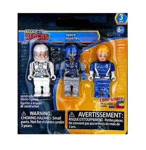 Make-It Blocks Space 3 Action Figures / Pieces 6+ New - Picture 1 of 2