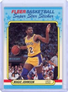 Magic Johnson Los Angeles Lakers 1988-89 Fleer Super Star Sticker Card #6