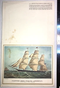 Pan Am The President Special Menu. Clipper Ship "Young America" Litho Vintage - Picture 1 of 2