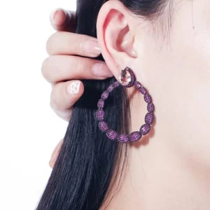 2 Ct Lab Created Morganite & Sapphire 14K Black Gold Plated Dangle Drop Earrings - Picture 1 of 6