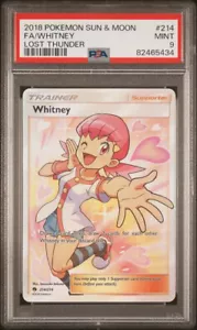 Pokemon Whitney 214/214 Full Art Lost Thunder PSA 9 - Picture 1 of 2