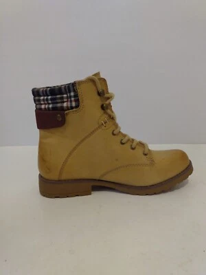 Rampage Women Tan Vicari Faux Leather Ankle Lace Up Color Distressed Boots 7.5 M - Image 1 of 4