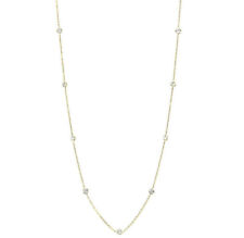 Handmade 14K Yellow Gold Necklace With Diamonds By The Yard 20 Inches .81 Carats