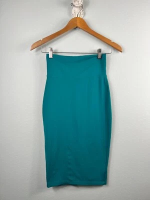 BEBE Women's High Waisted Slit Back BodyCon Midi Pencil Skirt XS Made in USA - Image 1 of 4