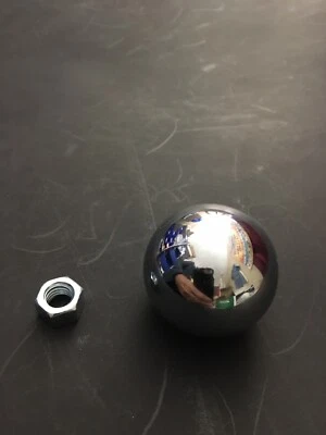 CHROME OEM Repro 3/8-16 SHIFT KNOB Ball FOR HURST & other 3/8-16 SHIFTERS w/nut - Image 1 of 3