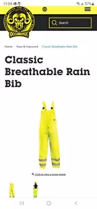 OccuNomix Class E Breathable Yellow Rain Bib Reflectors - LUX-TRBIB-YXL Safety - Picture 1 of 10