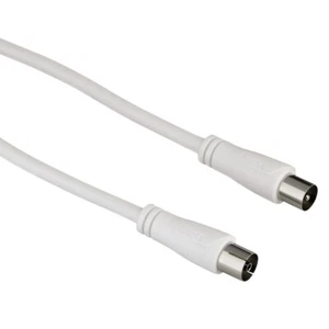 Cable RTV antenna coax RF 9,52mm M/F Double shielded 90dB White 5m. HAMA - Zdjęcie 1 z 3